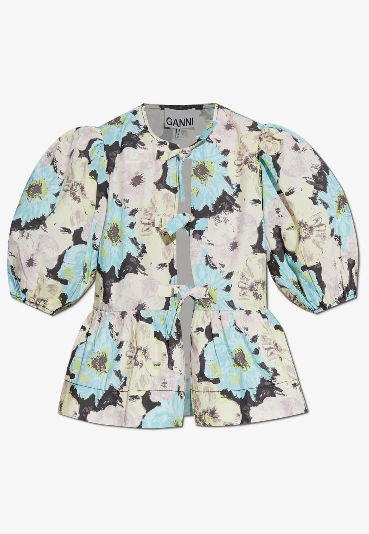 Floral Print Puff-Sleeved Blouse