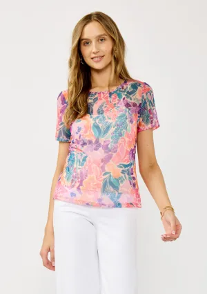 Floral Short Sleeve Round Neck Top