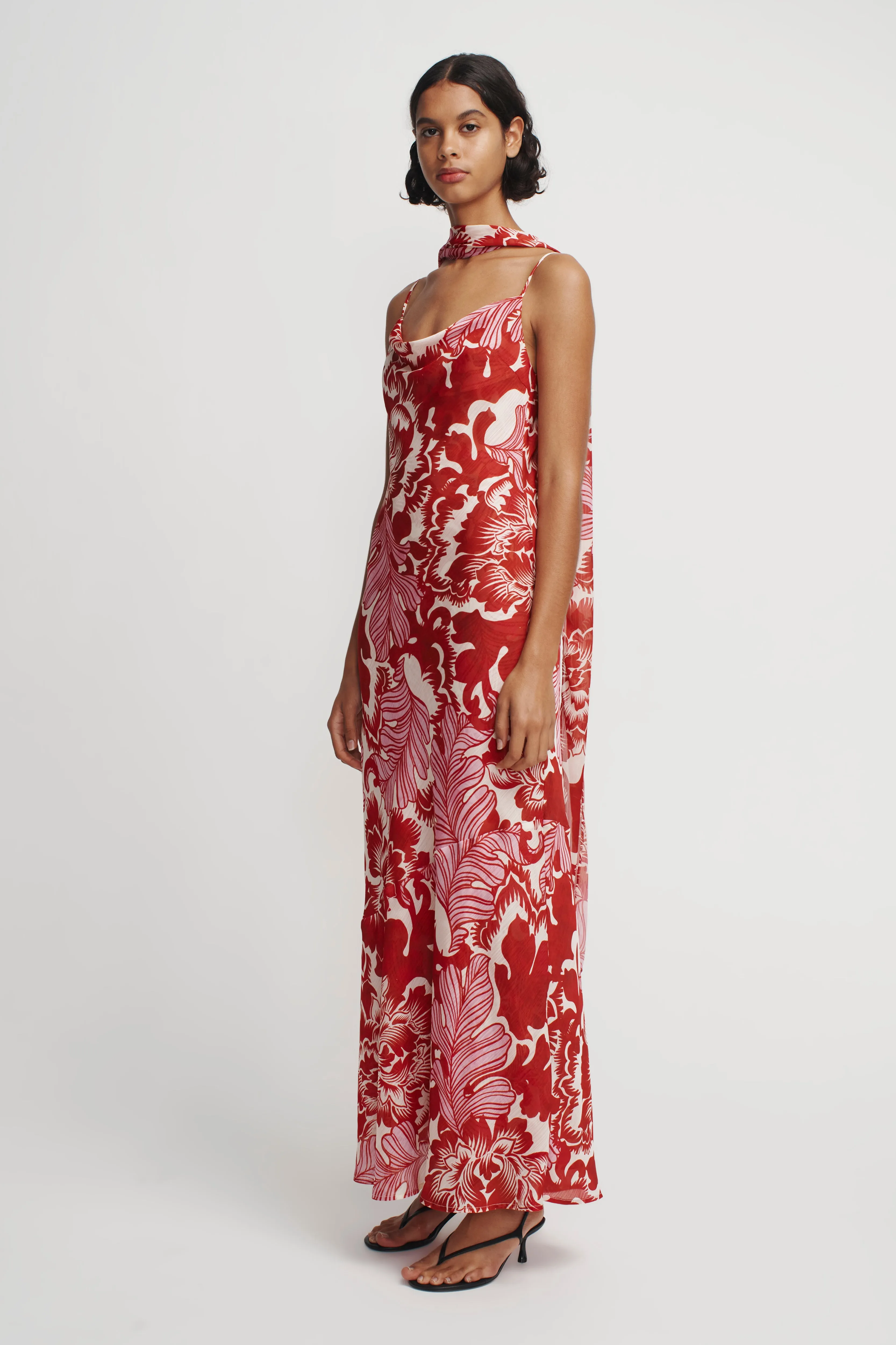 FLORENCIA MIDI DRESS SCARLET GARDEN