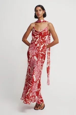 FLORENCIA MIDI DRESS SCARLET GARDEN
