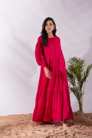 Florida Tier Ruffle Dress with slip attached.