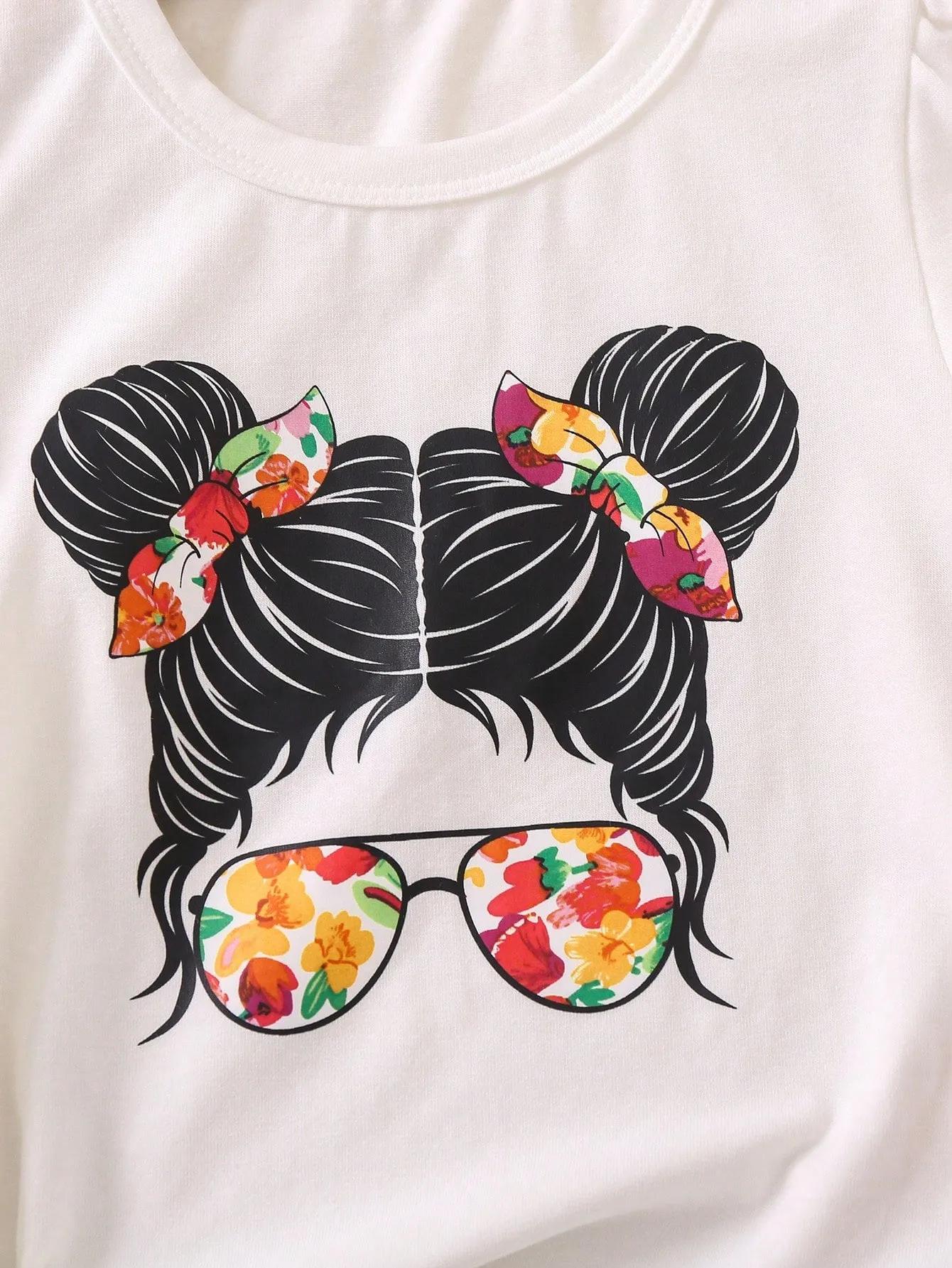 Flower skirt |Young Girl Flower Print Portrait Top Skirt