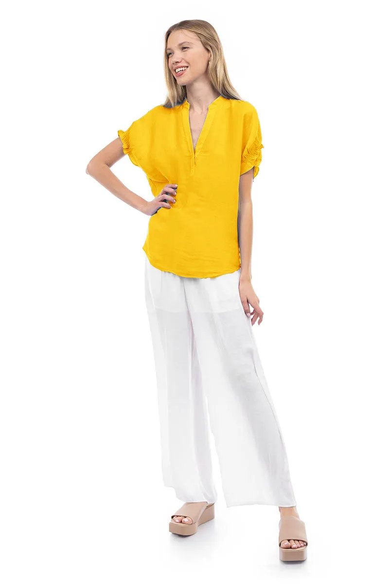 Flutter Sleeve Blouse With Back Detail