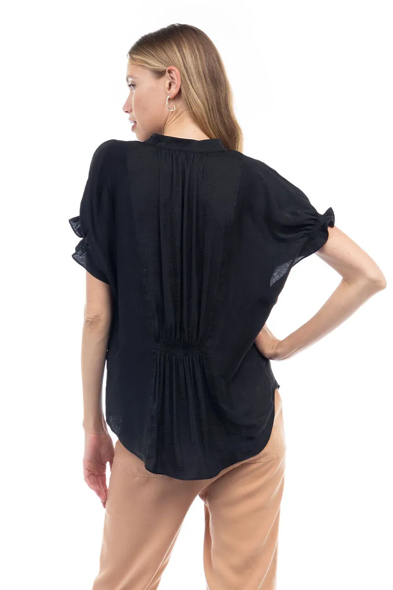 Flutter Sleeve Blouse With Back Detail