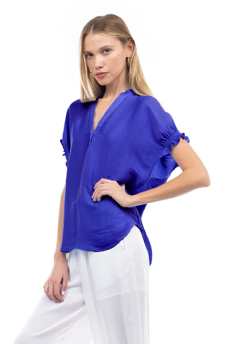 Flutter Sleeve Blouse With Back Detail