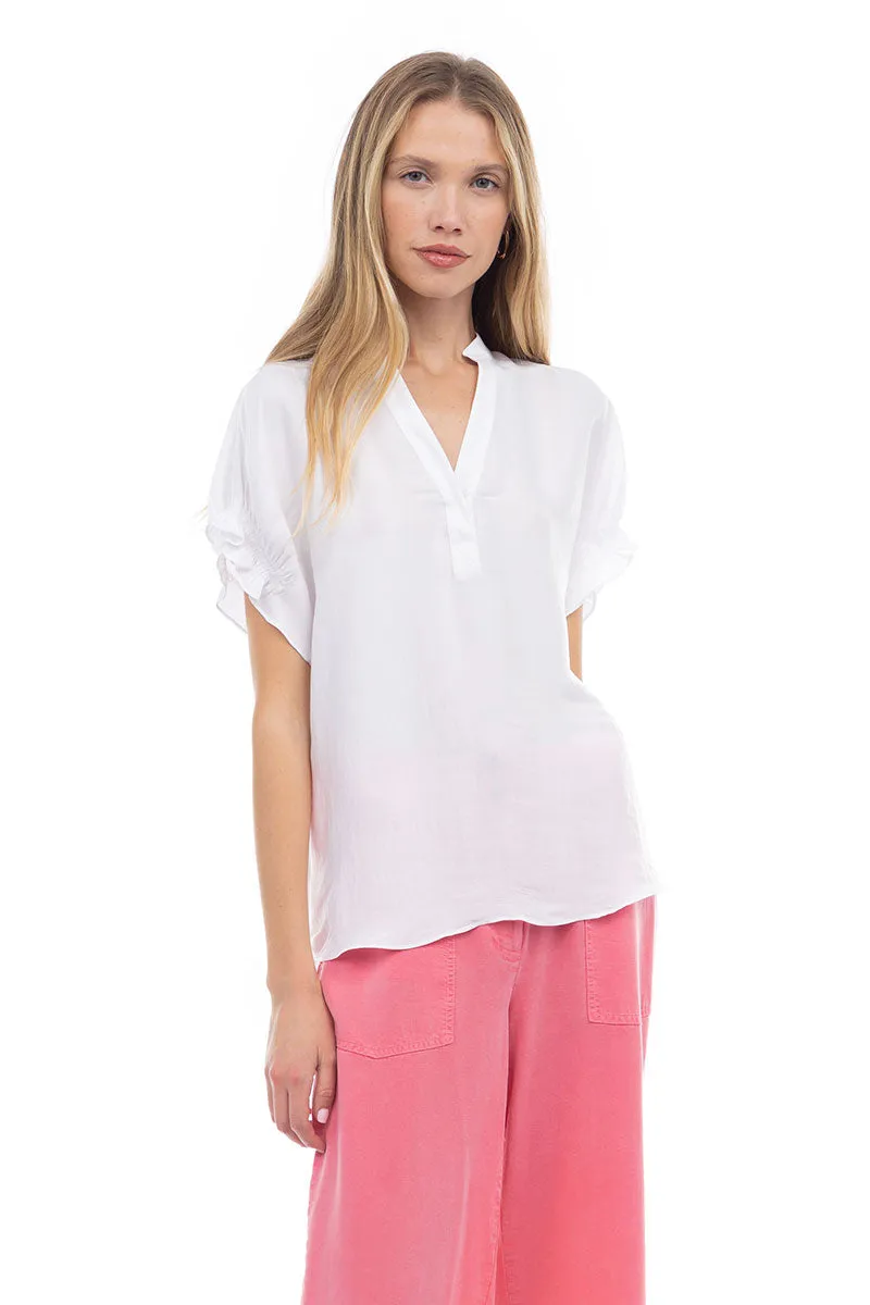 Flutter Sleeve Blouse With Back Detail