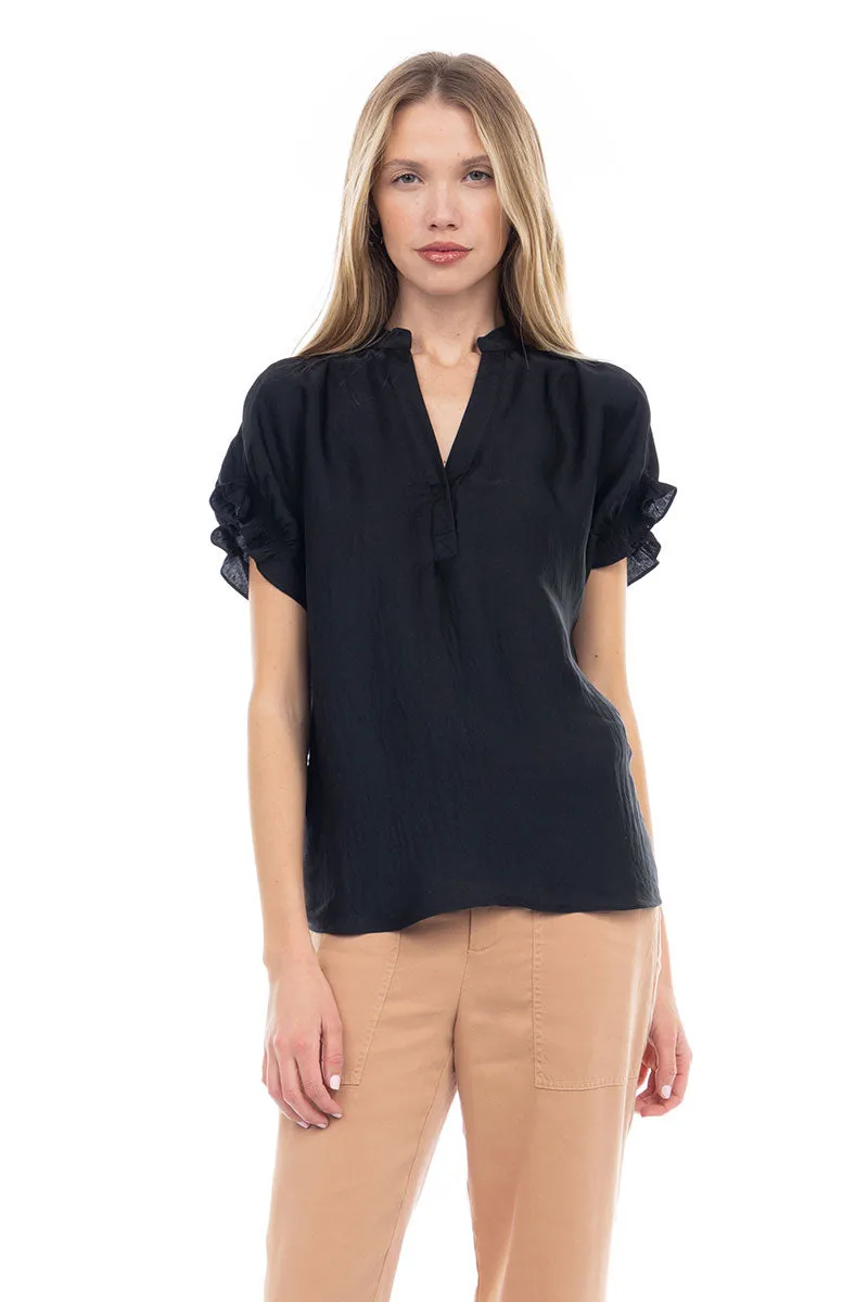 Flutter Sleeve Blouse With Back Detail