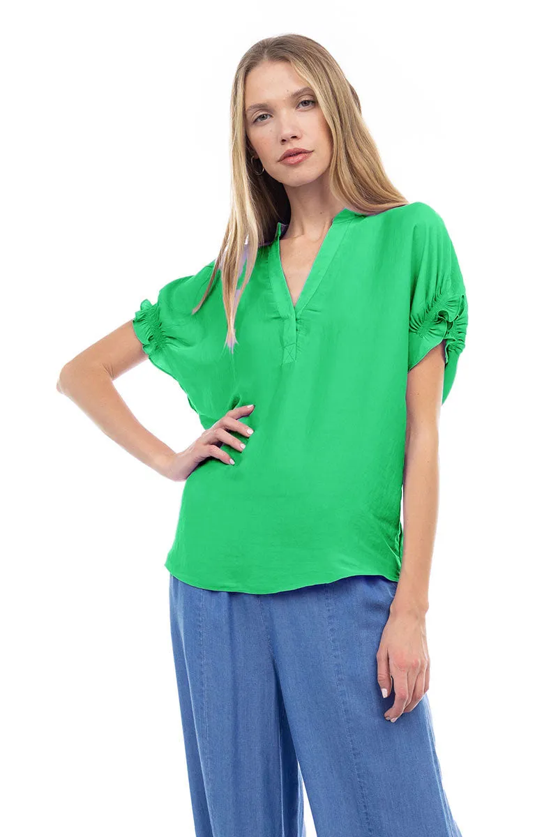 Flutter Sleeve Blouse With Back Detail