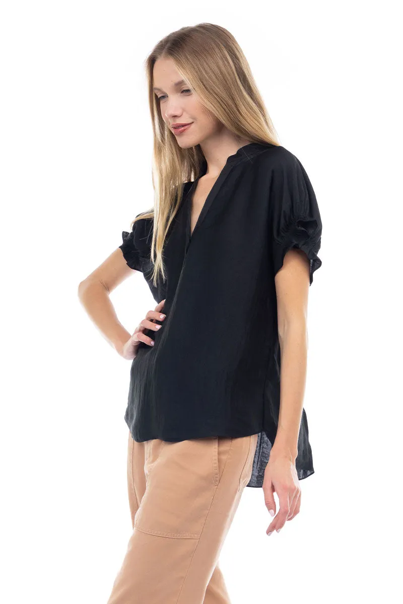 Flutter Sleeve Blouse With Back Detail