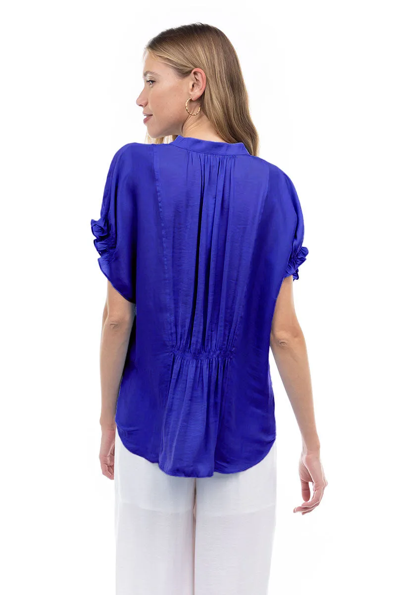 Flutter Sleeve Blouse With Back Detail