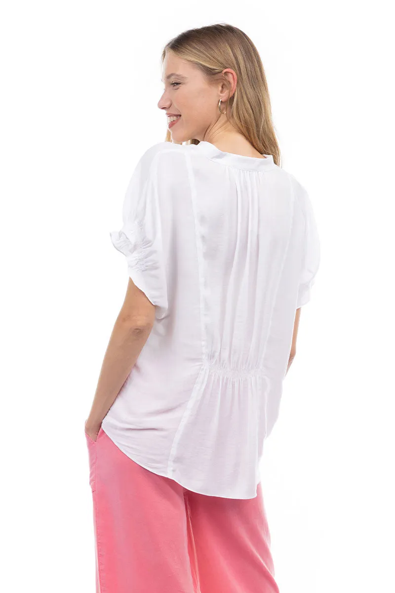 Flutter Sleeve Blouse With Back Detail