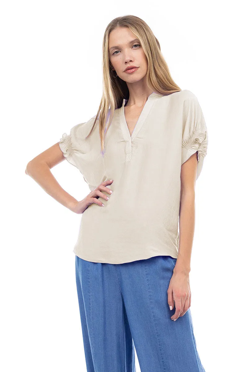 Flutter Sleeve Blouse With Back Detail