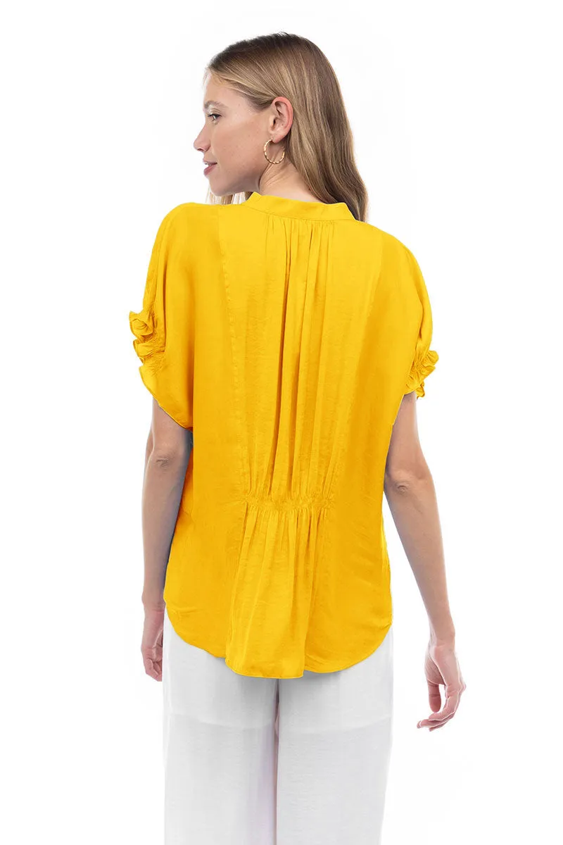 Flutter Sleeve Blouse With Back Detail