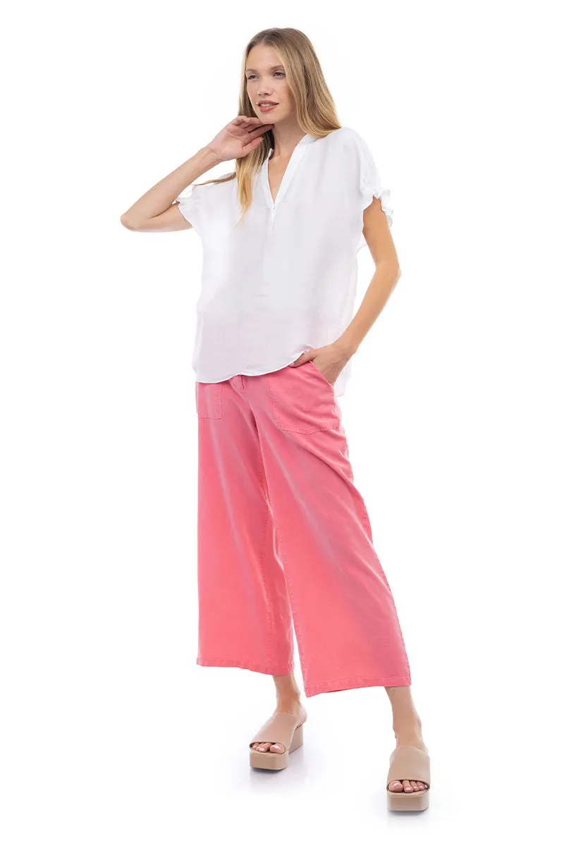 Flutter Sleeve Blouse With Back Detail