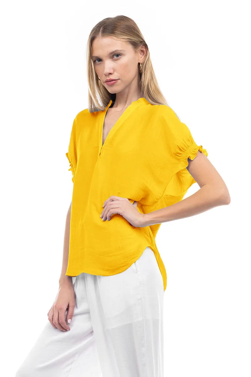 Flutter Sleeve Blouse With Back Detail