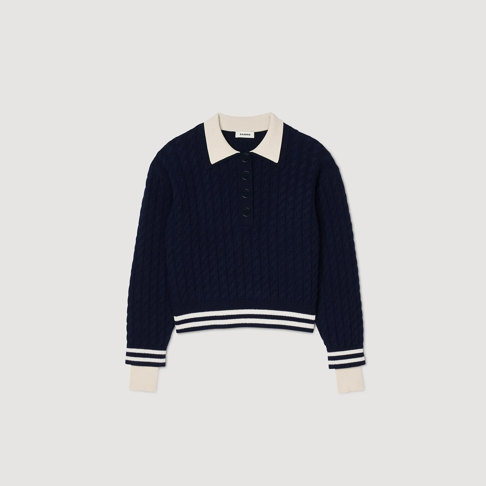 Fred Cable Knit Jumper Navy Blue
