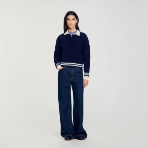 Fred Cable Knit Jumper Navy Blue