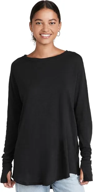 Free People Women's Arden Tee, Black, XS
