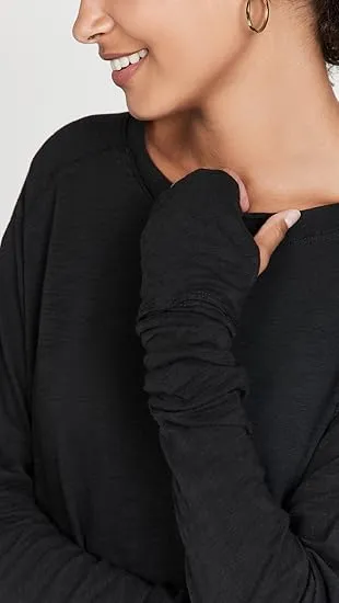 Free People Women's Arden Tee, Black, XS