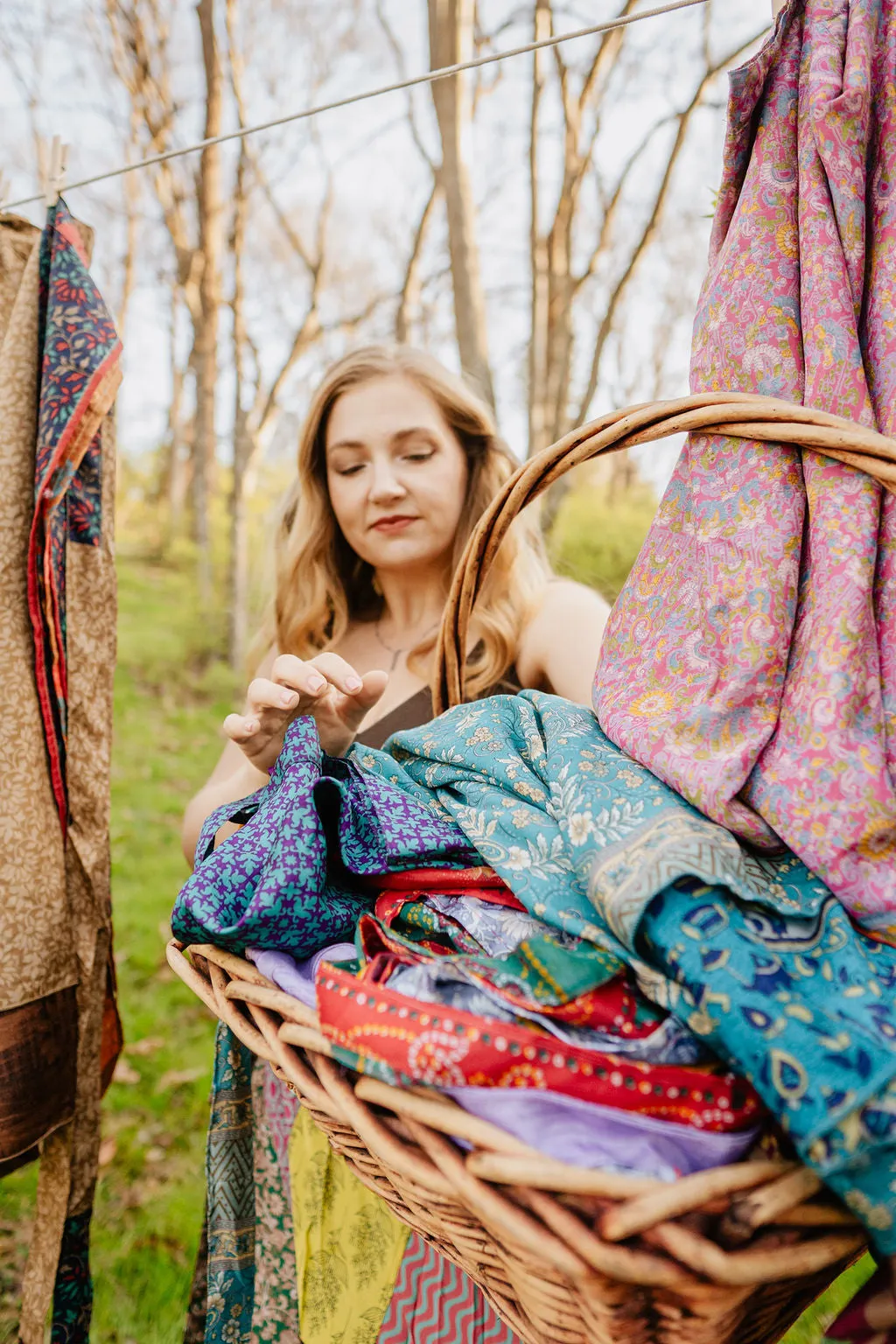 Goddess/Tea Length Up-Cycled Reversible Sari Wrap Skirt #55