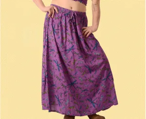 Gypsy Rose - Dragonfly Rayon Print Maxi Skirt
