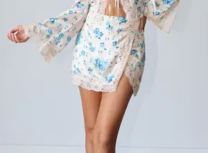 High Waisted Floral Mini Skirt