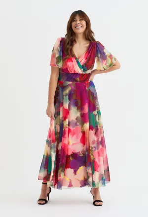 Isabelle Curve  Angel Sleeve Maxi Dress