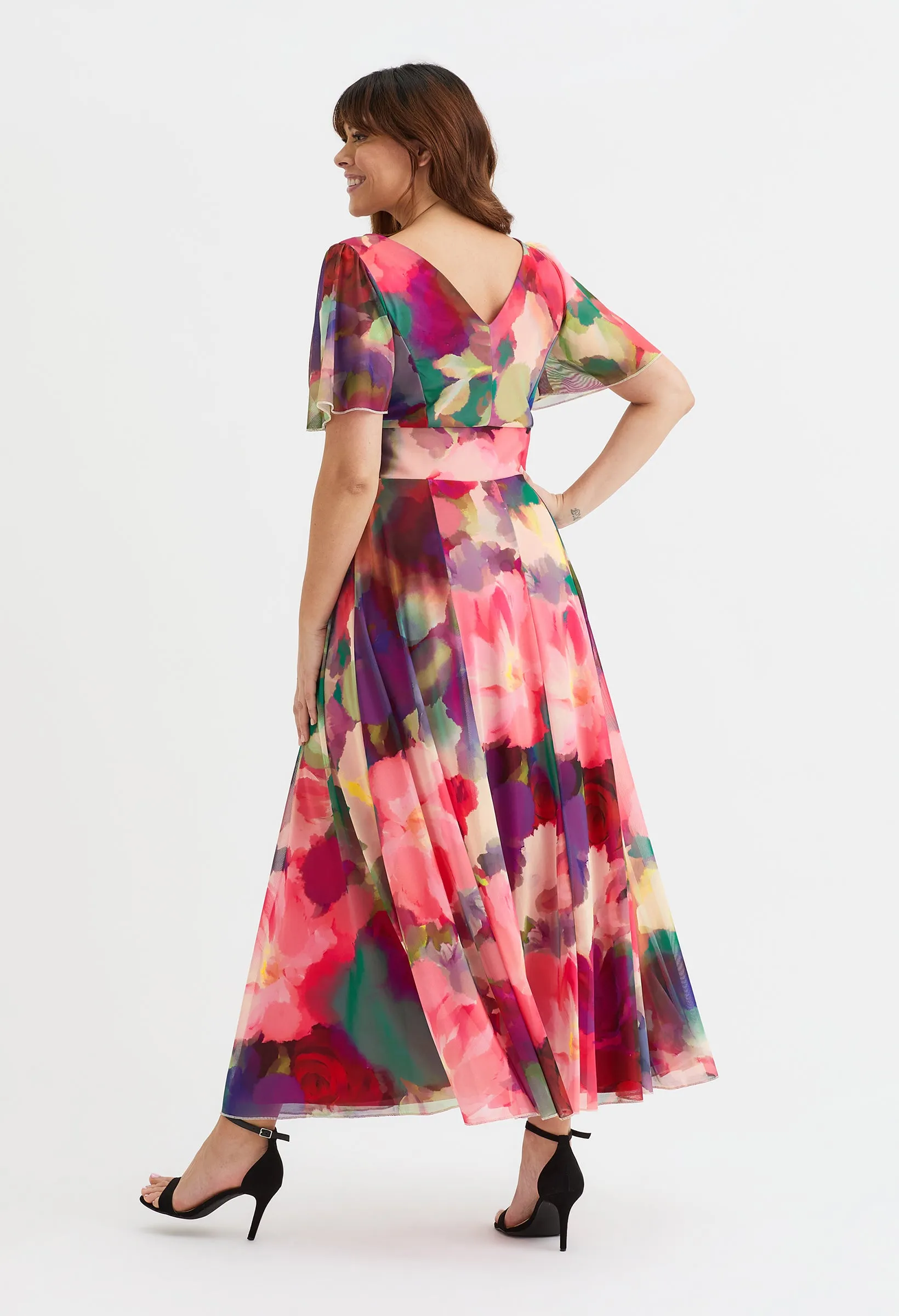 Isabelle Curve  Angel Sleeve Maxi Dress