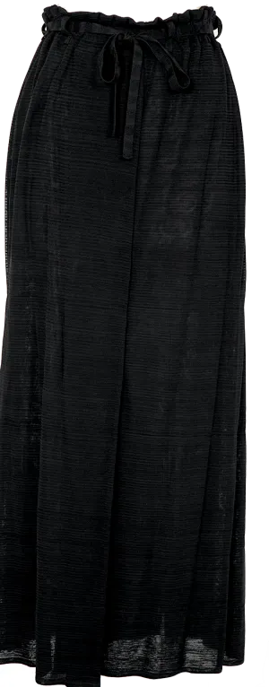 ISSEY MIYAKE JAPAN. PERMANENTE Black Wrap Knit Skirt