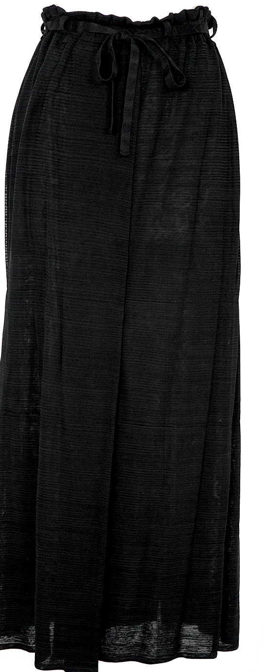 ISSEY MIYAKE JAPAN. PERMANENTE Black Wrap Knit Skirt