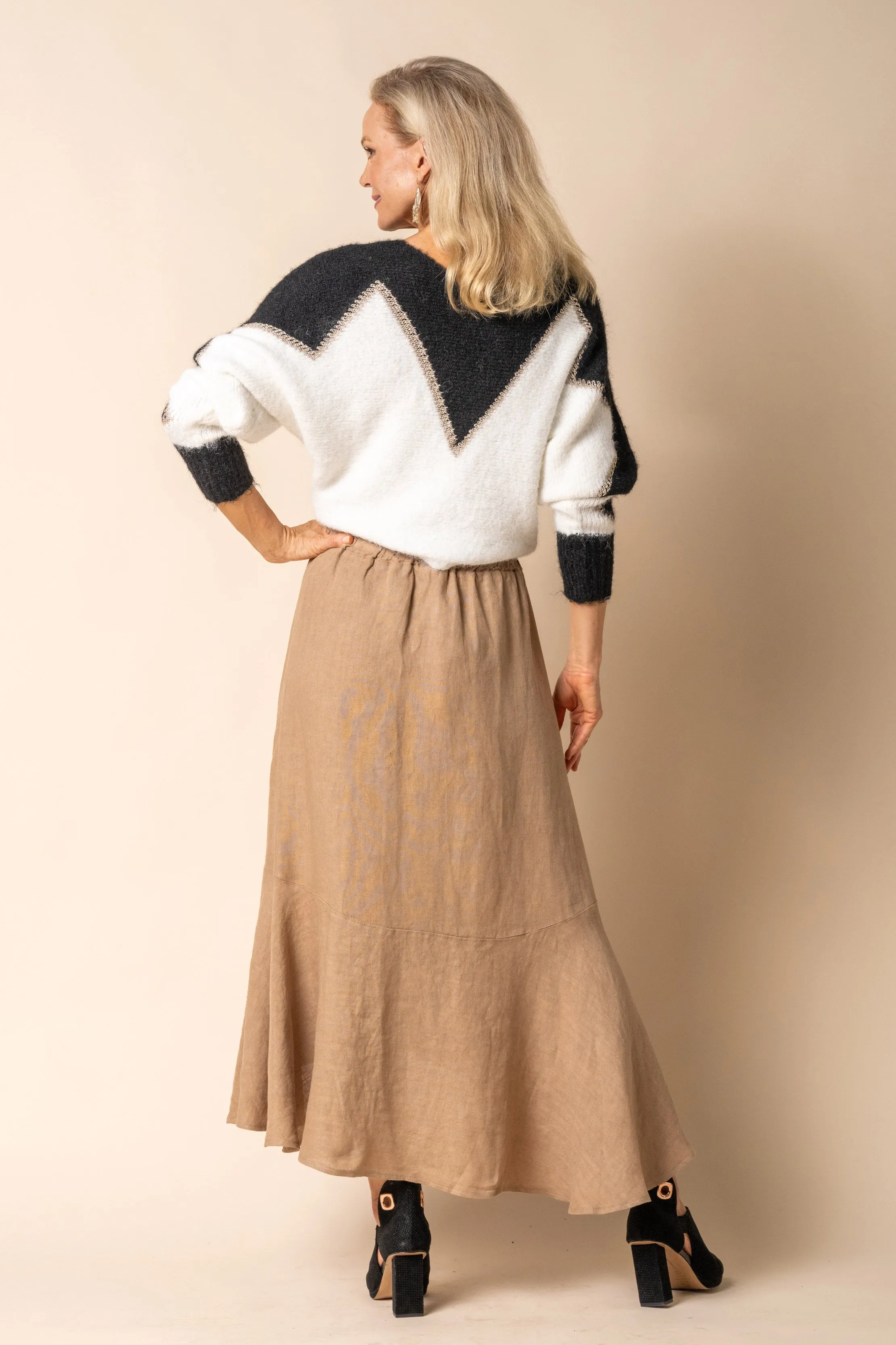Jayne Linen Skirt in Desert