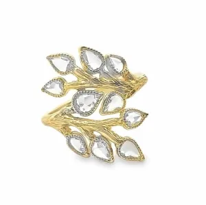 John Apel Diamond Spiral Wrap-Around Leaf Ring