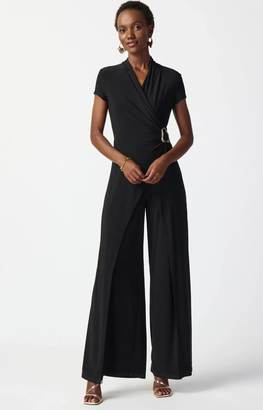 Joseph Ribkoff Black Wrap Jumpsuit Black
