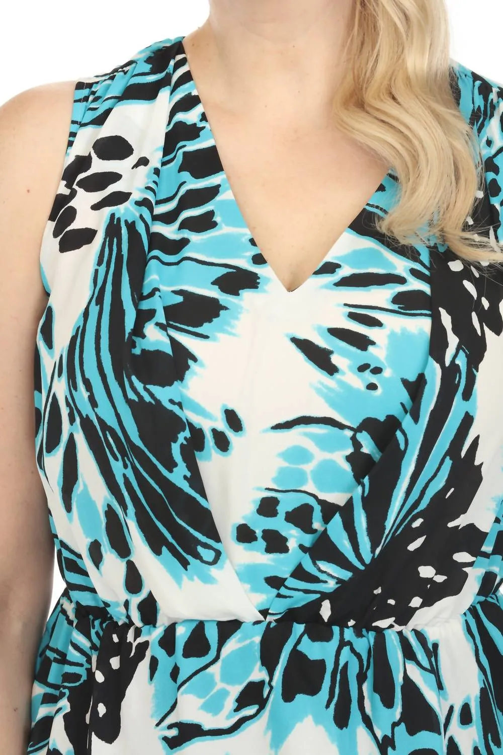 Joseph Ribkoff - Butterfly Print Sleeveless Peplum Top
