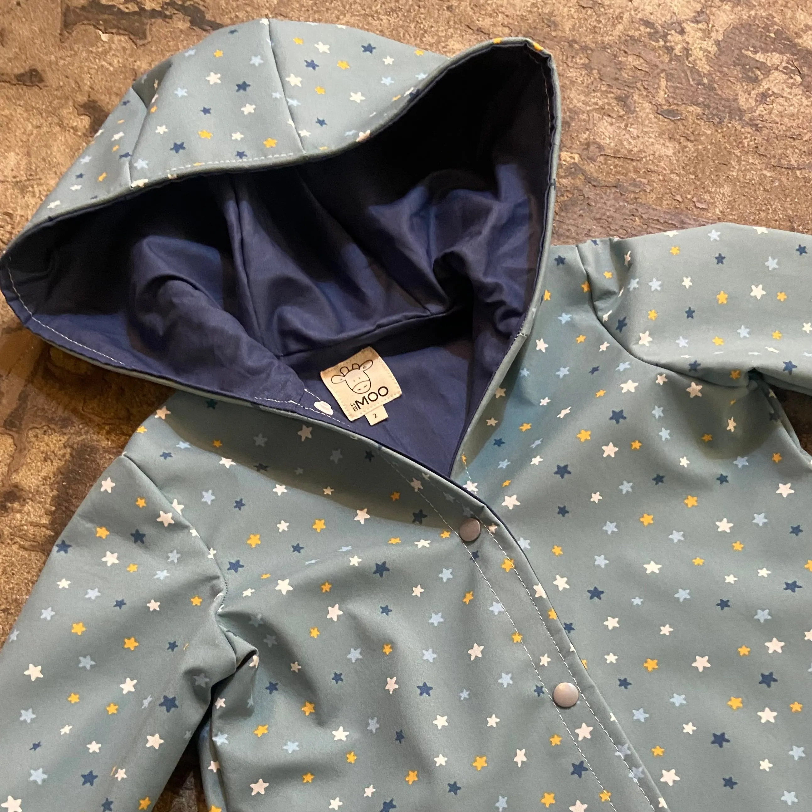 Kids Raincoat Jacket - Blue Stars