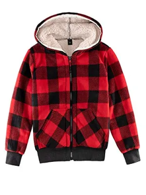Kids' Sherpa Fleece Lined Hoodie Jacket.