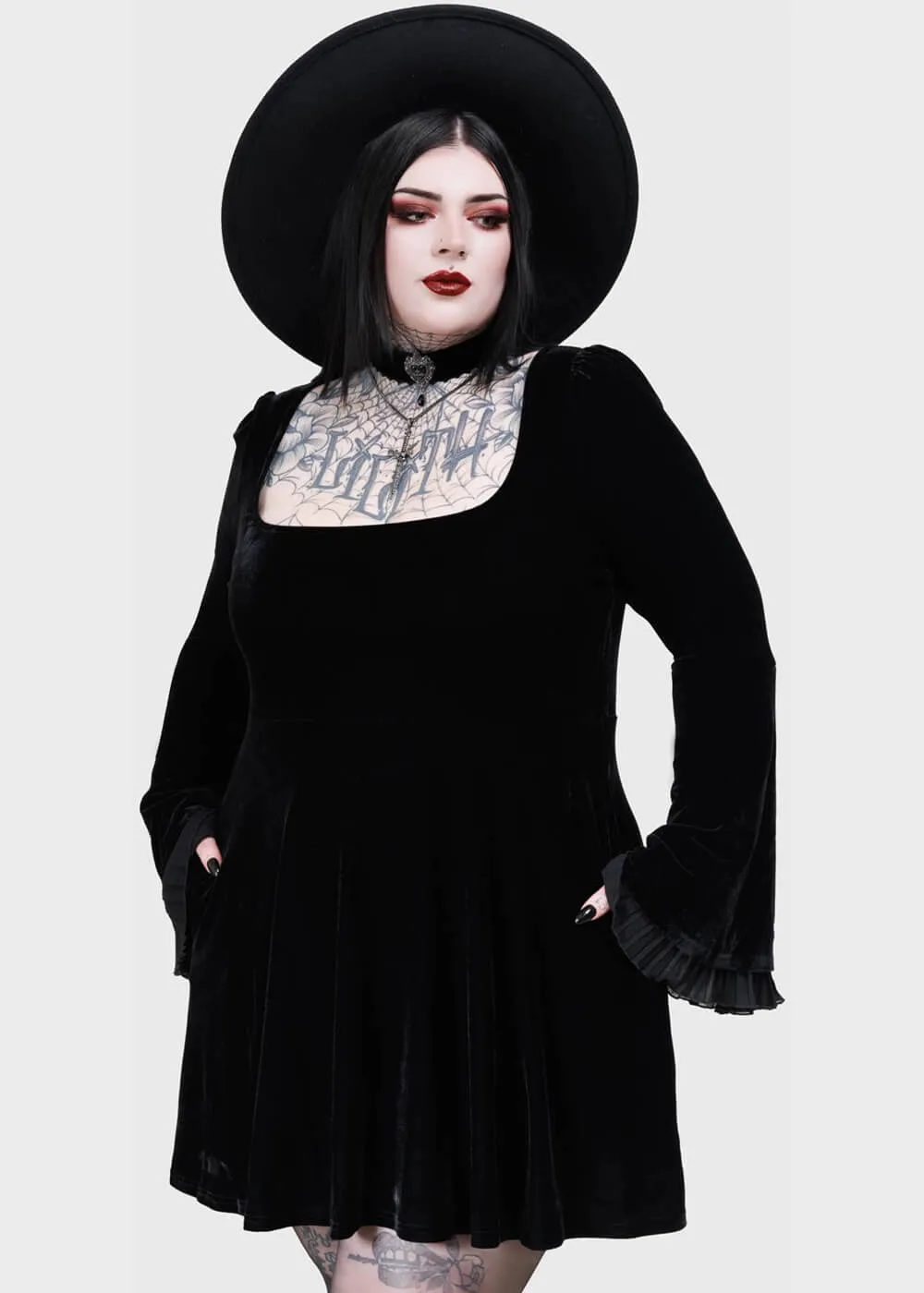 Killstar Beatrix Velvet Dress Black