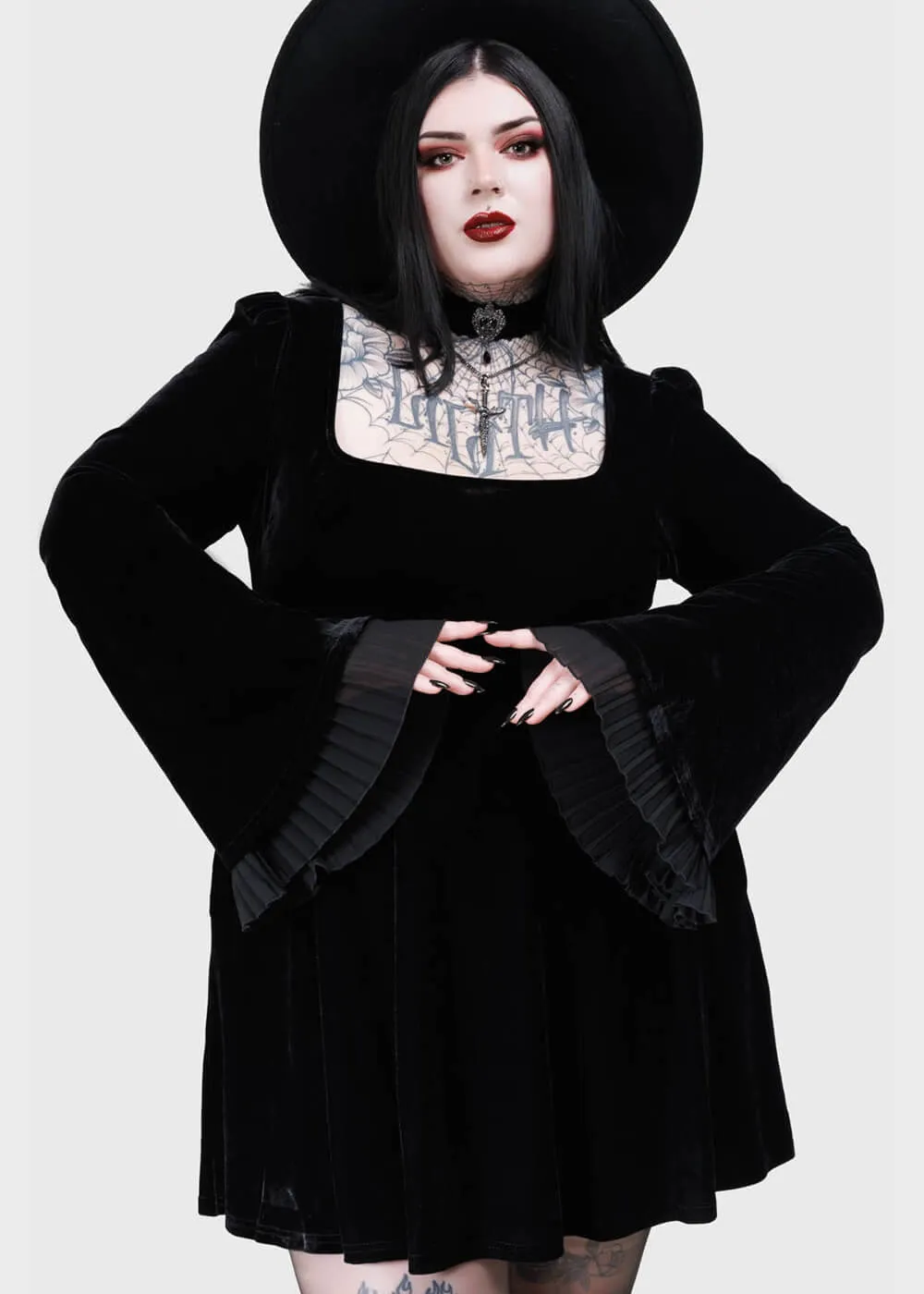Killstar Beatrix Velvet Dress Black