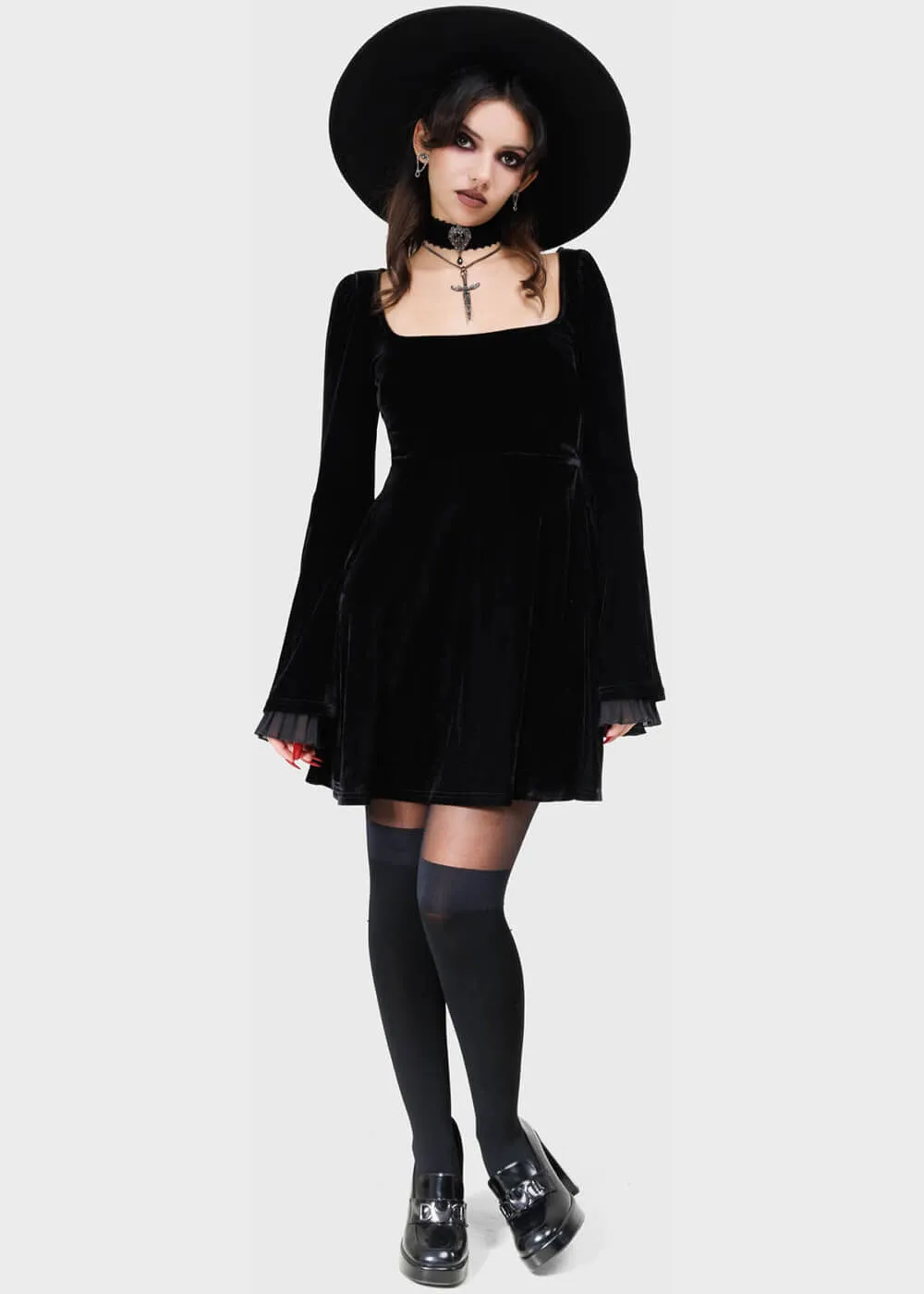 Killstar Beatrix Velvet Dress Black