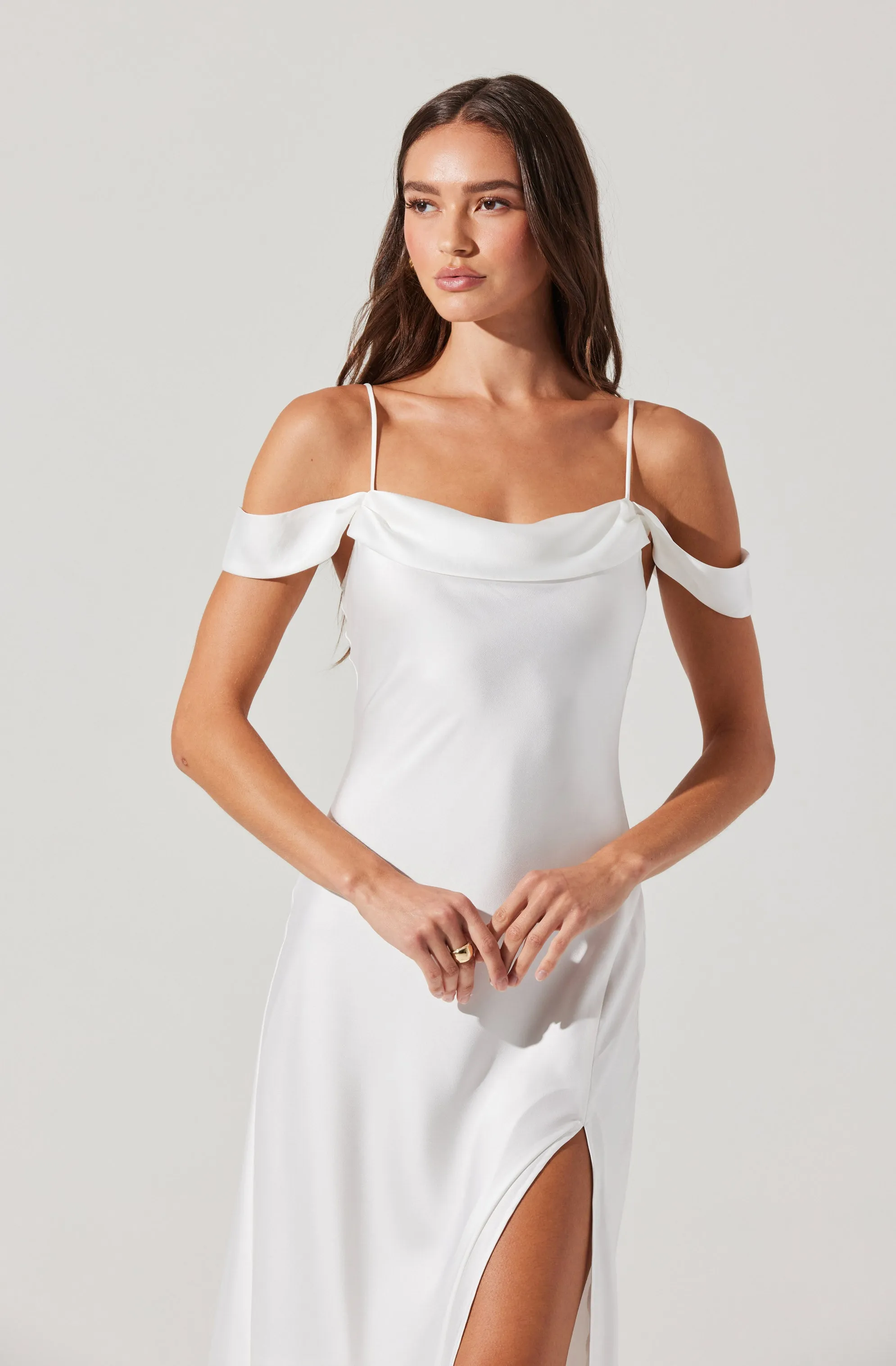 Kitura Cold Shoulder Midi Dress
