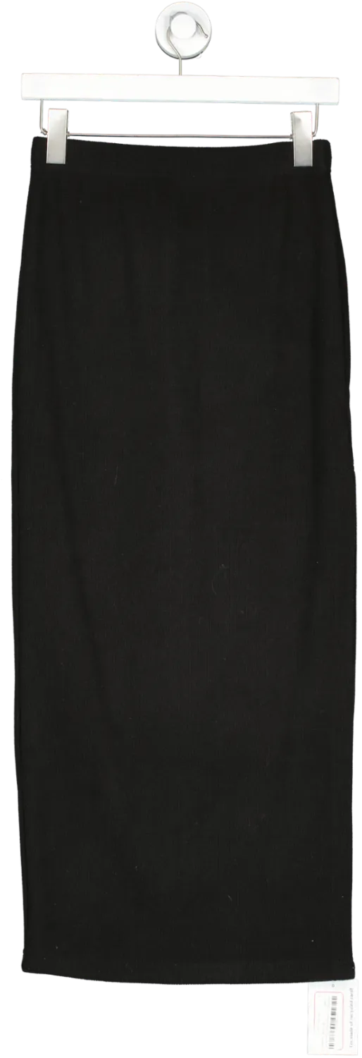L'academie Black Pull On Maxi Skirt UK S