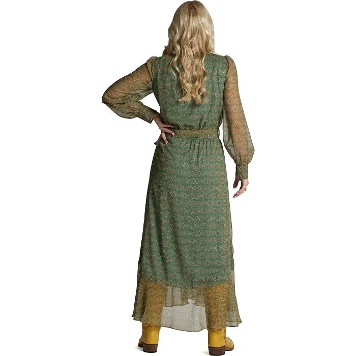 Ladies Justin Green Wrap Maxi Dress