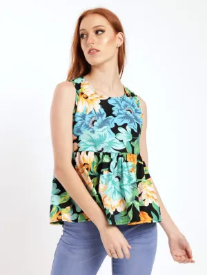 Ladies Sleeveless Peplum Blouse