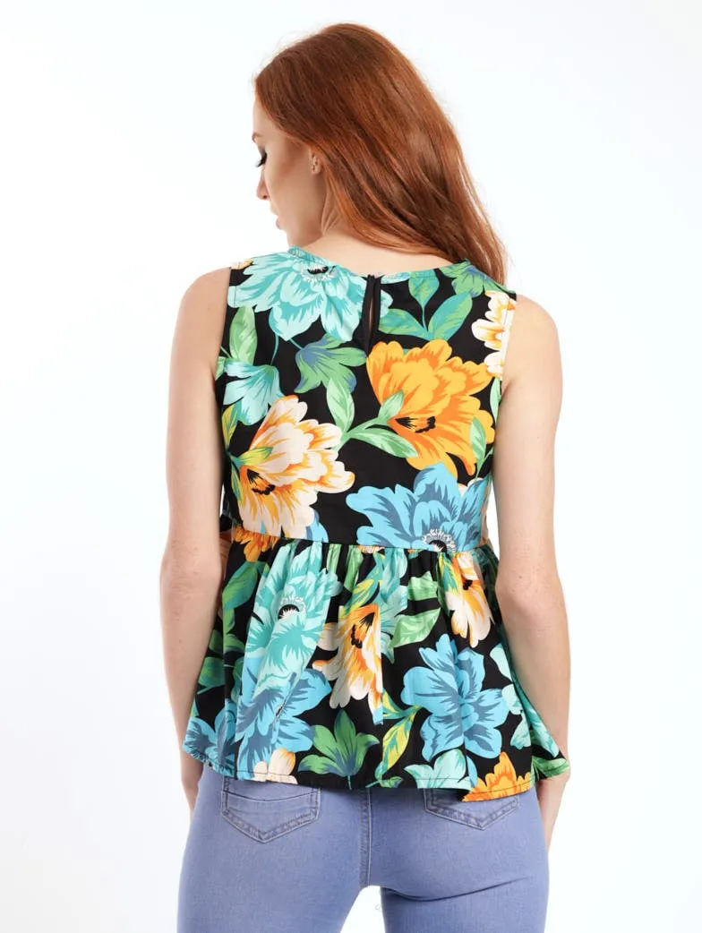 Ladies Sleeveless Peplum Blouse