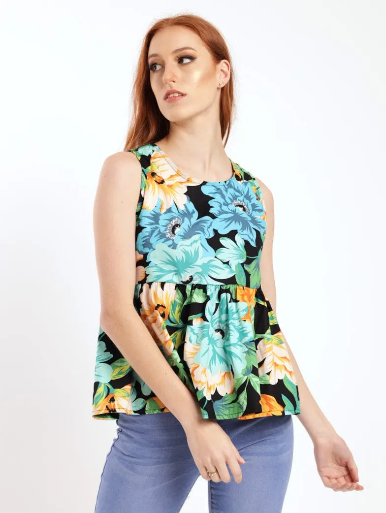 Ladies Sleeveless Peplum Blouse