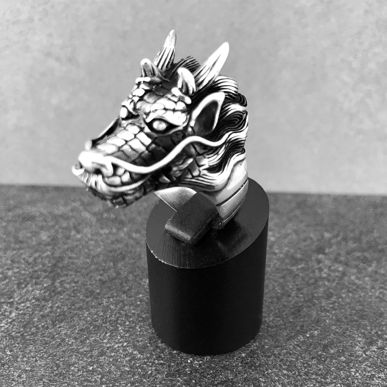 Large Dragon Design Solid Sterling Silver Ring