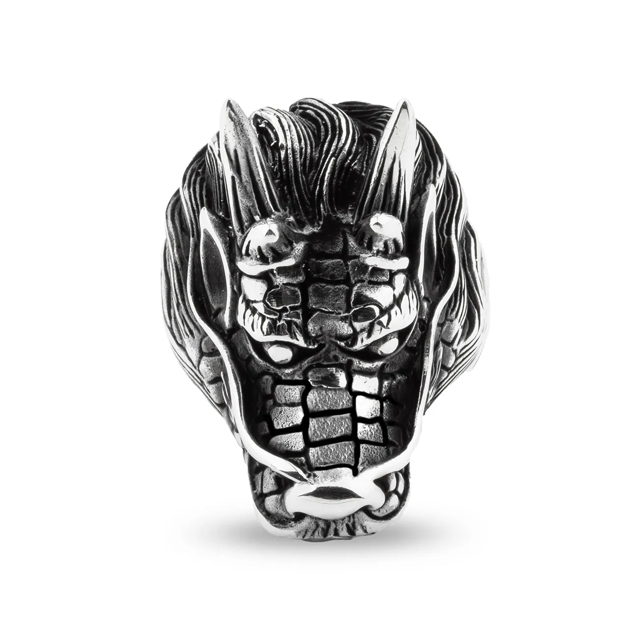 Large Dragon Design Solid Sterling Silver Ring