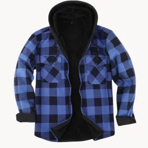Lazzaro - cozy fleece lined men's hooded flannel jacket