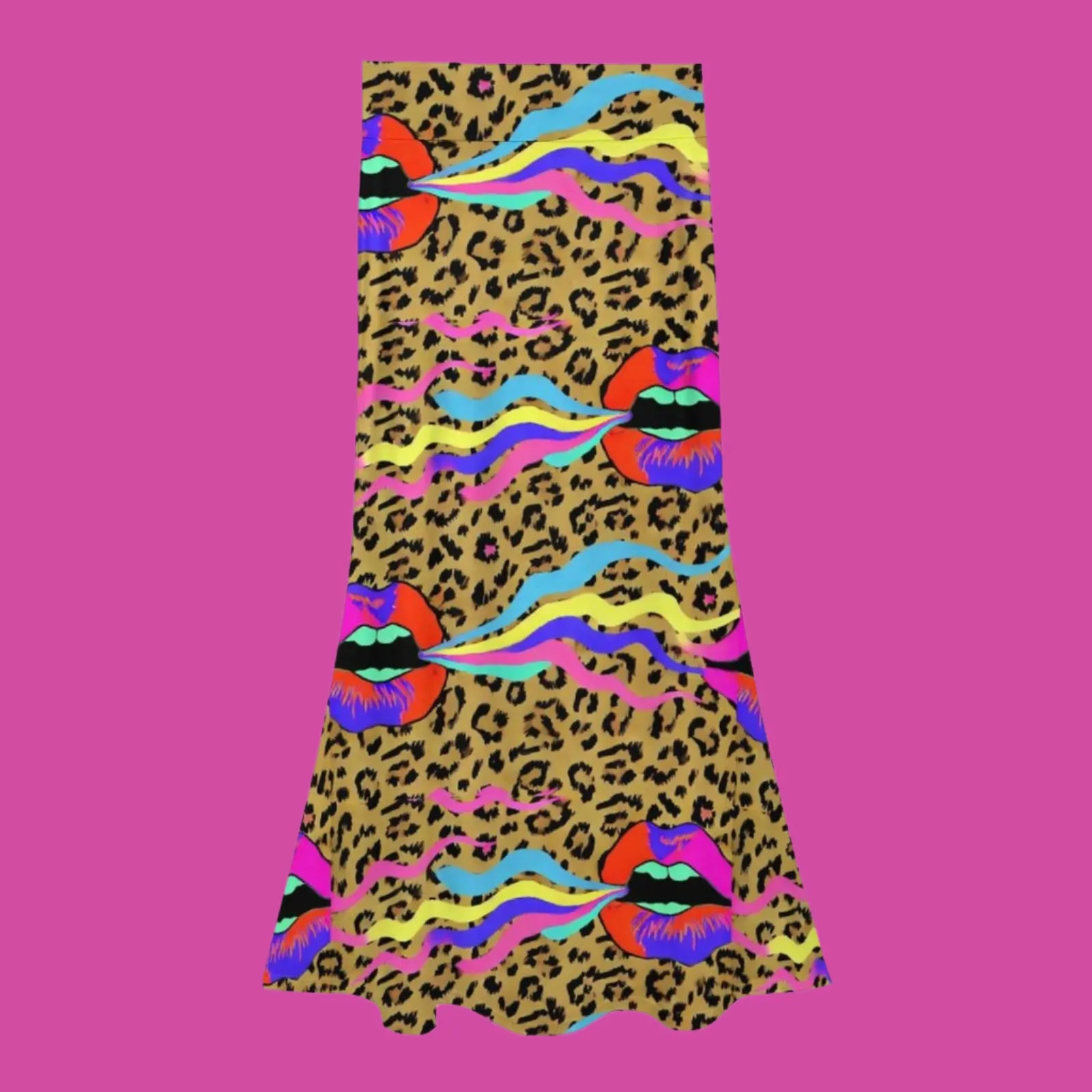 Leopard Lips Fishtail Skirt