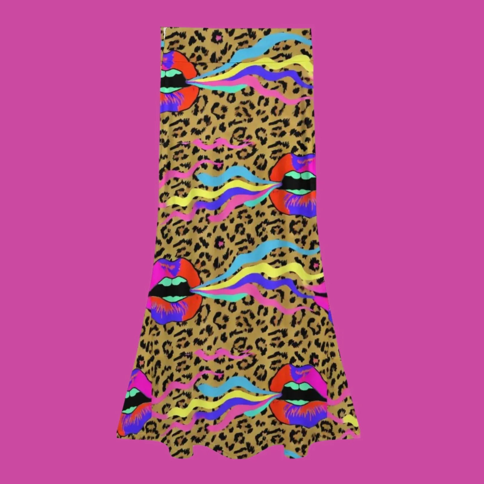 Leopard Lips Fishtail Skirt